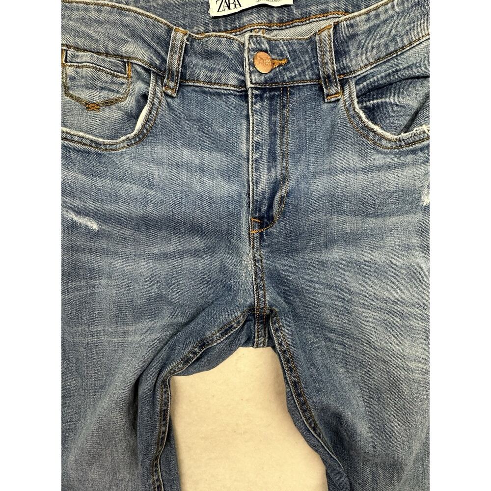 Zara Jeans Women Size 10 Z1975 Distressed Denim Mid Rise Skinny - Picture 4 of 9